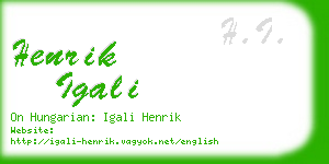 henrik igali business card